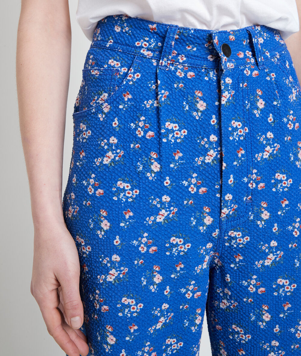 Pantalon carotte imprimé flower myosotis.