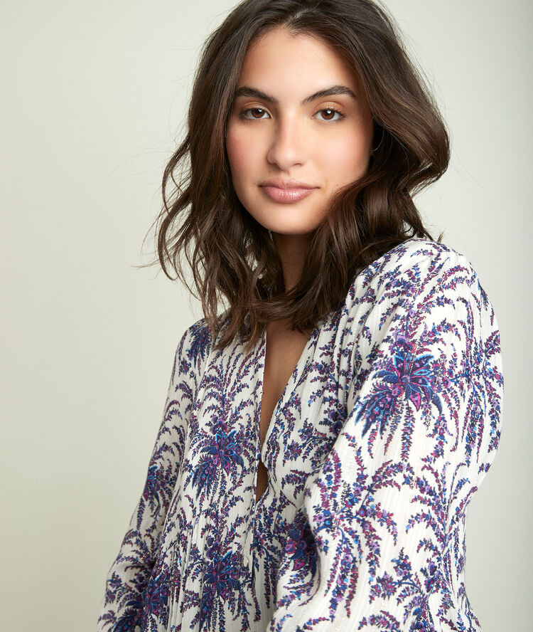 Robe imprim&eacute;e calypso bis fuchsia clair.