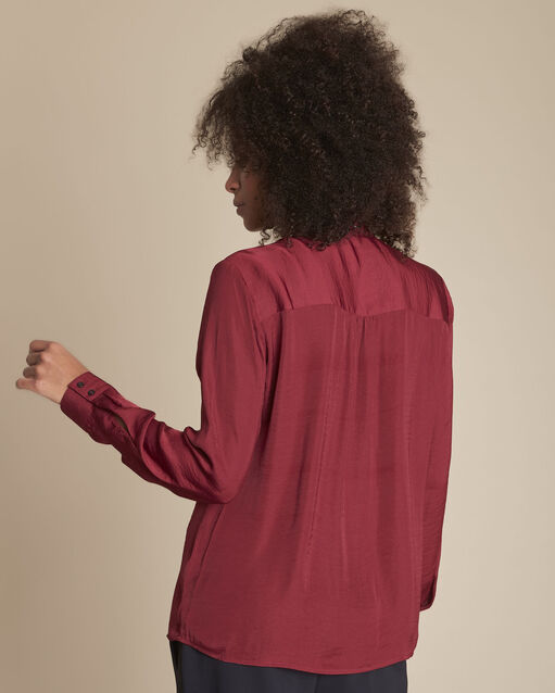Blouse col lavallière merlot maud bordeaux.
