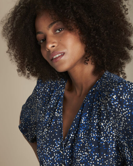 Robe imprimé fleuri ingrid marine.