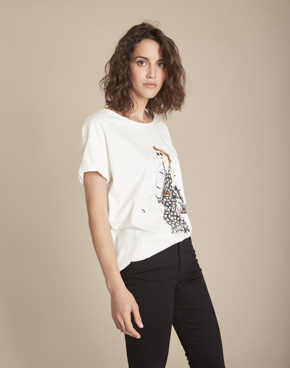 Tee-shirt sérigraphié en coton biologique Caroline | 1-2-3 Tee-shirt sérigraphié en coton biologique Caroline PhotoZ | 1-2-3