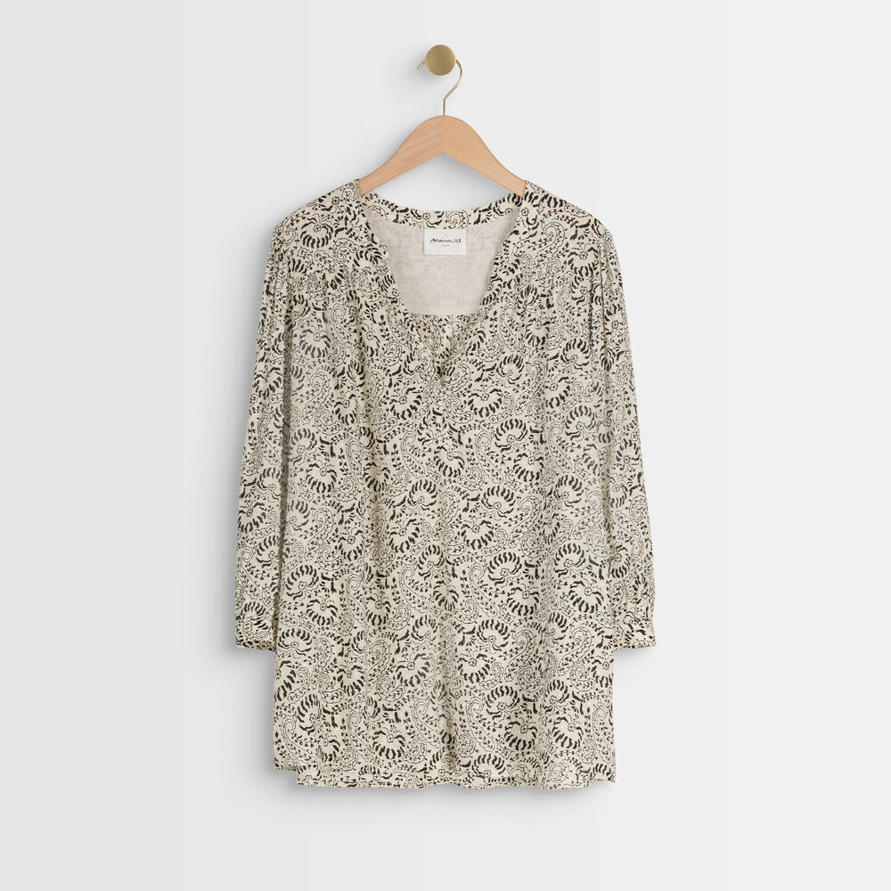 Blouse écrue imprimé fleuri elsa ecru.