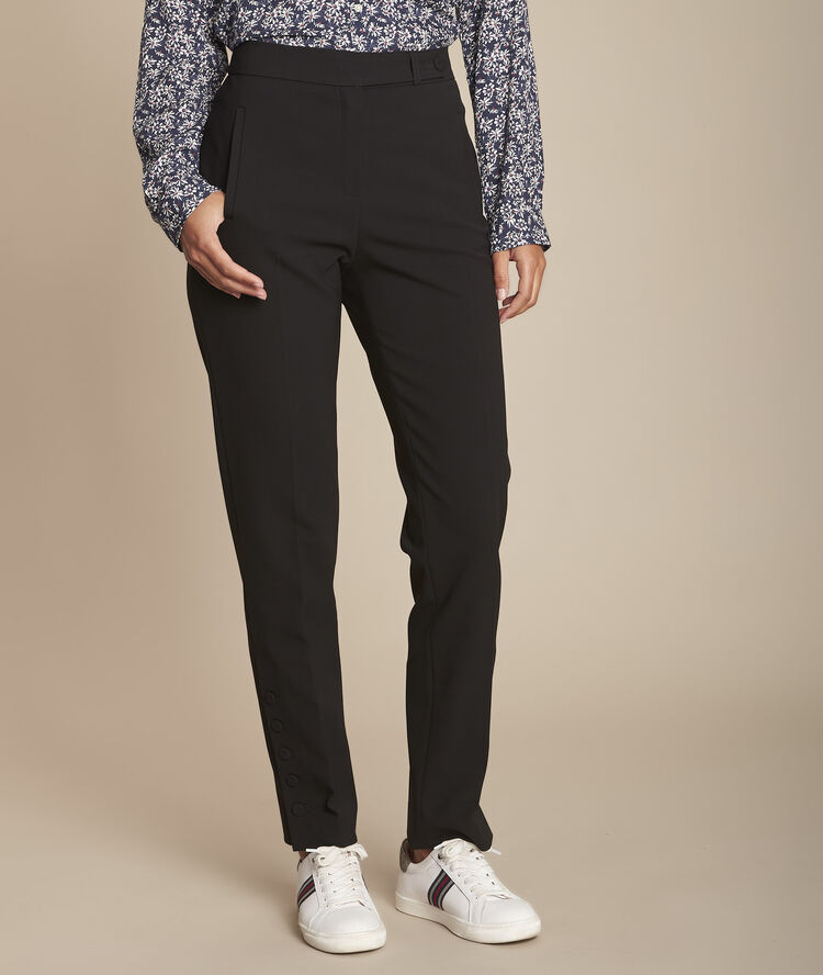 Zwarte sigaretbroek van microvezel knopenpijpen ernesto noir.