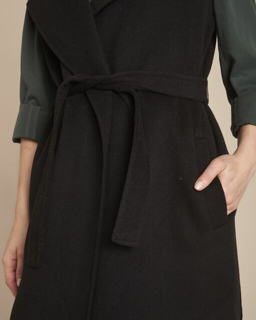 Gilet noir double face en laine mélangée tahira noir.