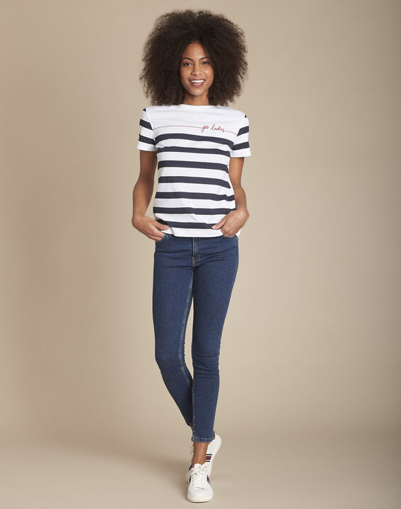 Tee-shirt rayé "go girls" Power | 1-2-3 Tee-shirt rayé "go girls" Power PhotoZ | 1-2-3