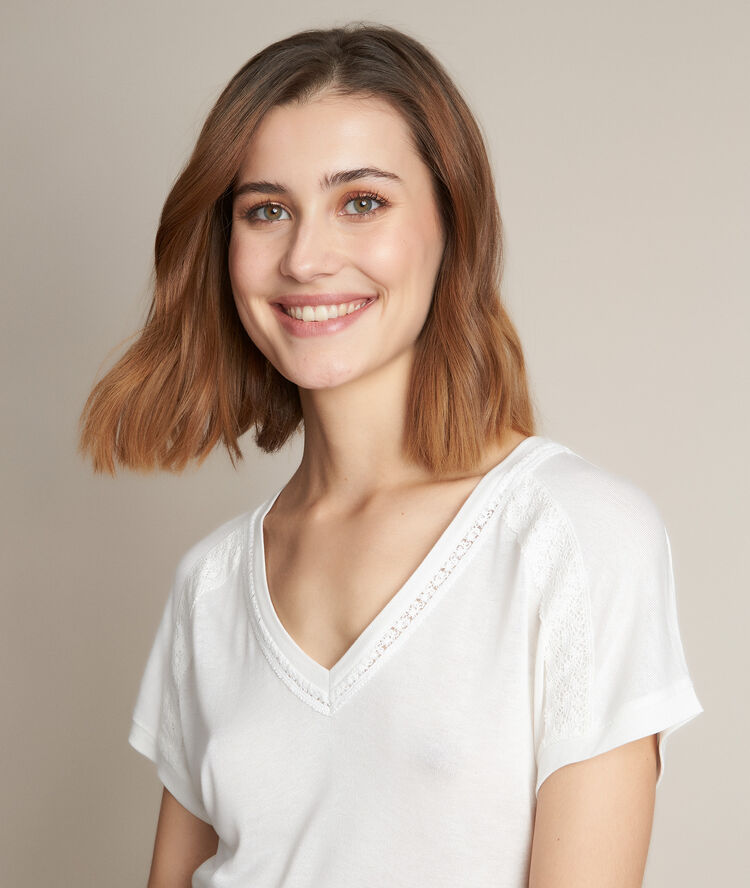 Tee-shirt &eacute;cru rosalie ecru.