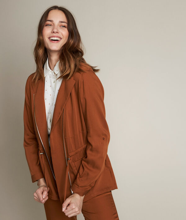 Veste caramel en tencel Lucie | 1-2-3 Veste caramel en tencel Lucie PhotoZ | 1-2-3