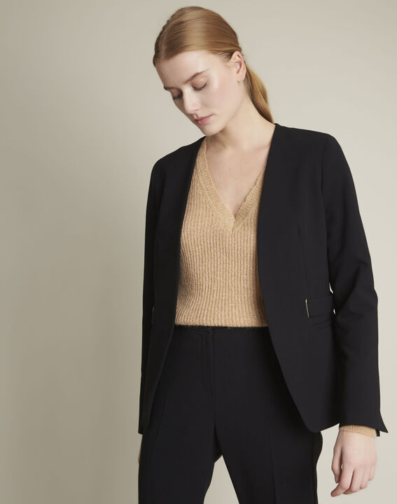 Veste en microfibre noire Beatrice | 1-2-3 Veste en microfibre noire Beatrice PhotoZ | 1-2-3