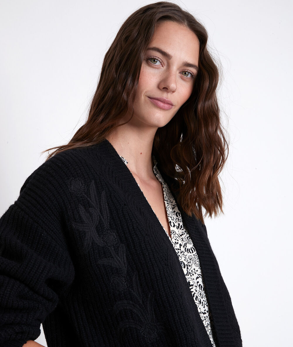 Gilet noir en laine mélangée alexy noir.