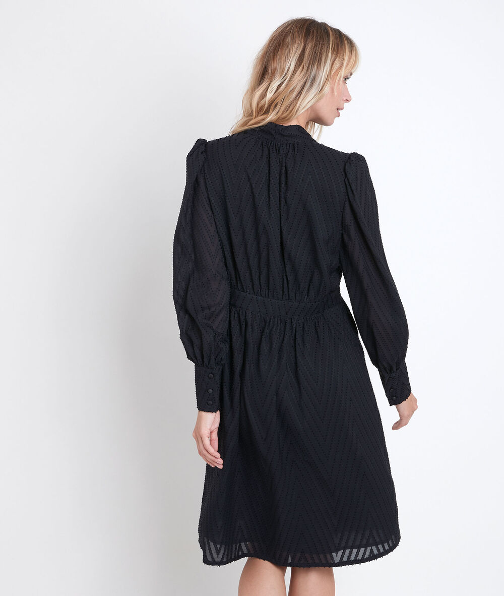 Robe dansante aux manches bouffantes corinne noir.