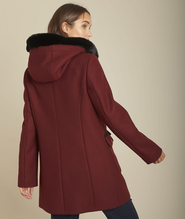 Manteau en laine grenat oryane grenat.