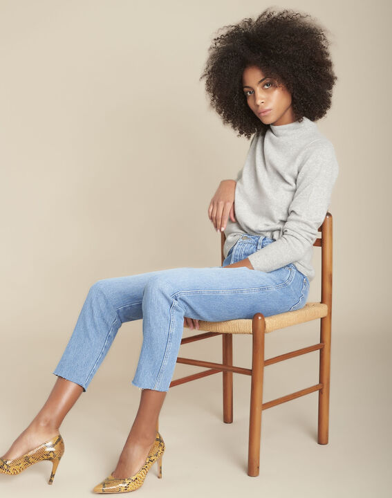 Pull en cachemire gris perle Flocon | 1-2-3 Pull en cachemire gris perle Flocon PhotoZ | 1-2-3