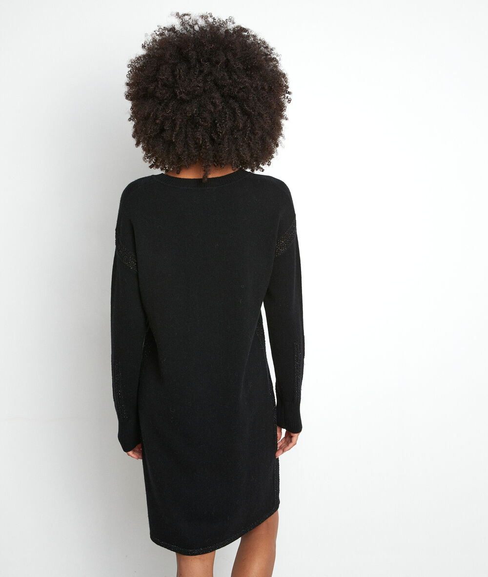 Robe pull noire en laine tabata noir.