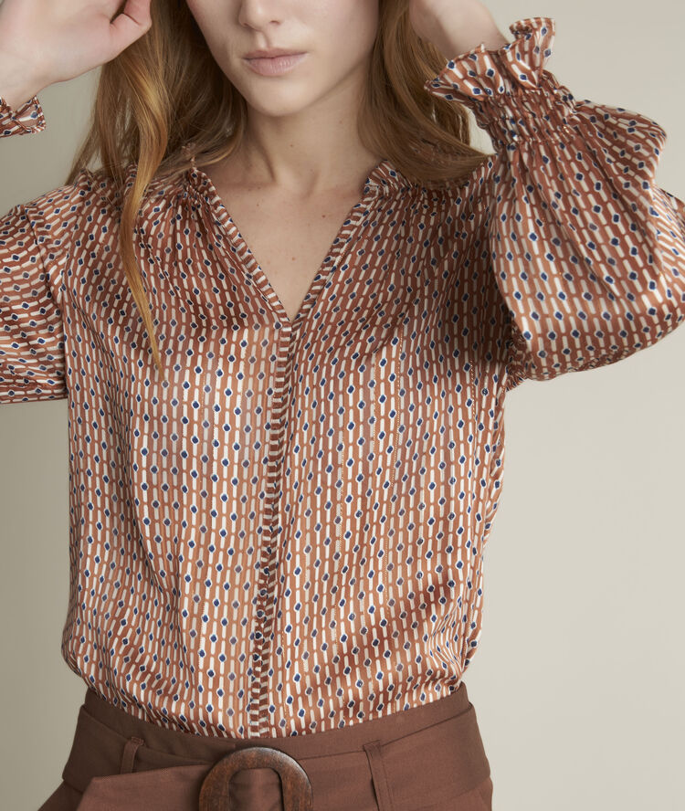 Blouse imprimée evelyn greige.