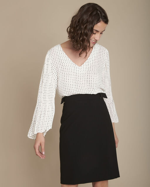 Blouse écrue à pois morgane ecru.