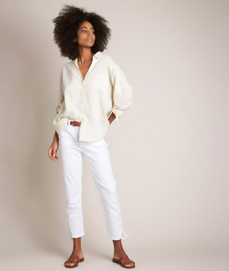 Chemise en lin ivoire cathleen ficelle.