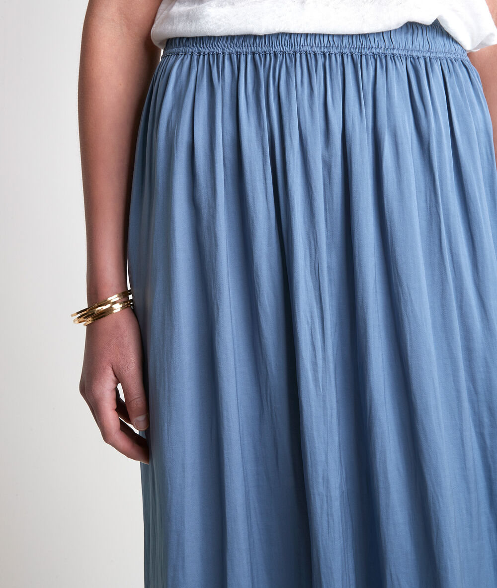 Jupe longue fluide bleue electra ciel.