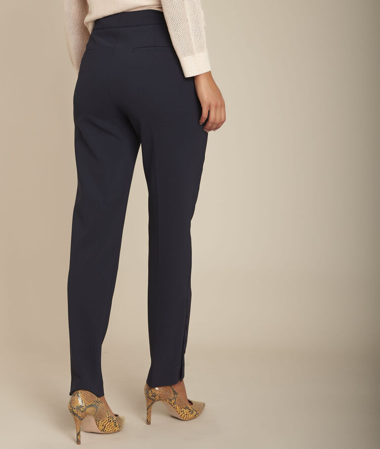 Pantalon marine cigarette en microfibre ernesto marine.