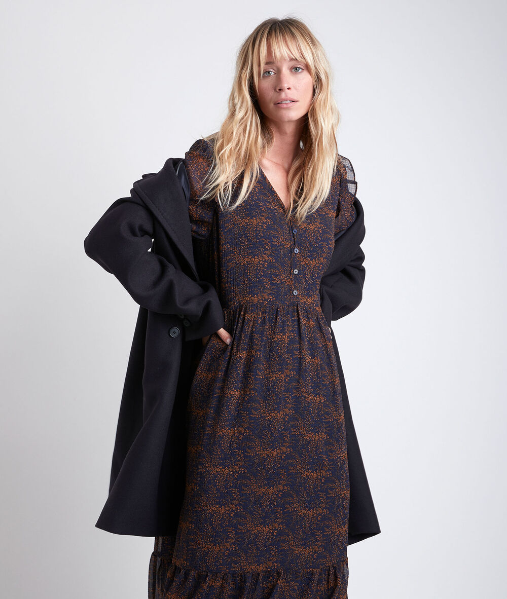 Robe longue imprimée claire tomette.