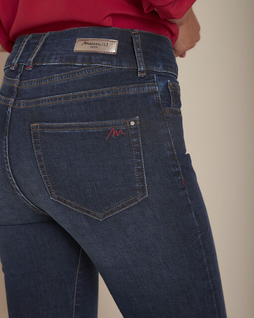 L'iconique slim brut used recyclé silvia indigo fonce.