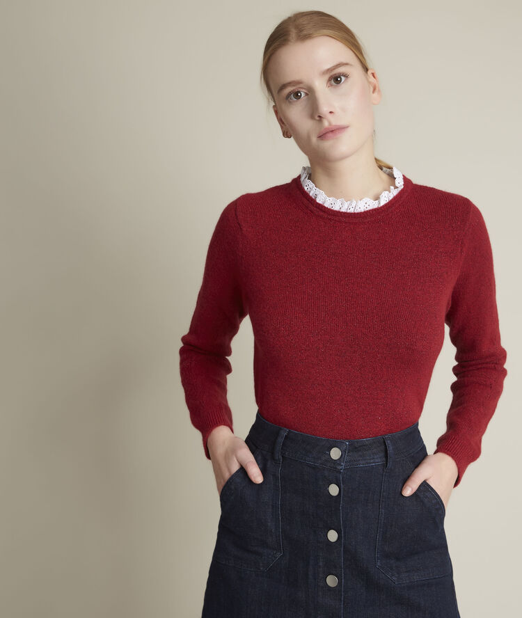 Pull lurex col fantaisie froufrou lipstick.