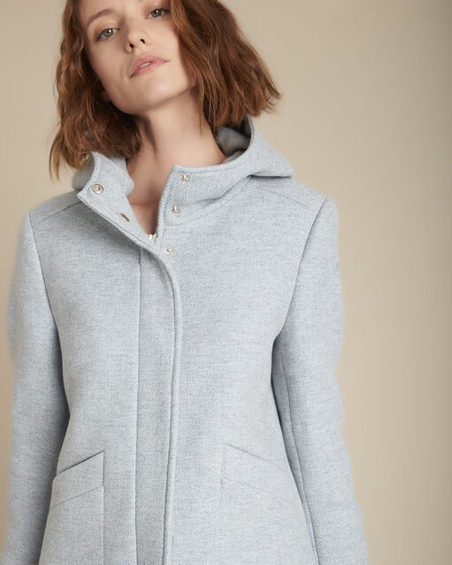 Manteau à capuche bleu azur terrence bleu ciel.