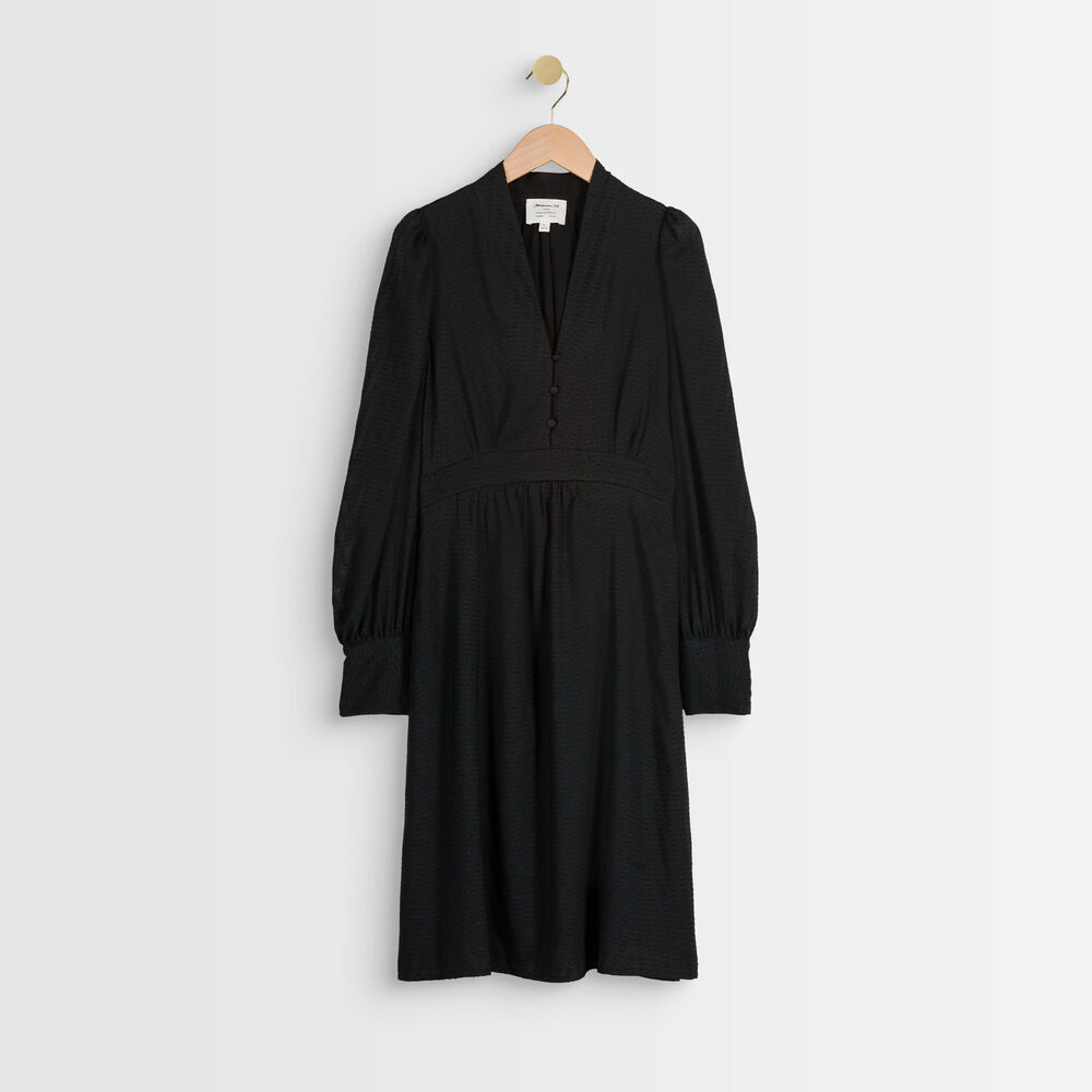Robe dansante aux manches bouffantes corinne noir.