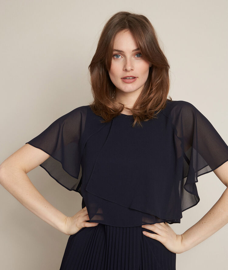 Robe pliss&eacute;e en polyester recycl&eacute; ornella violet.