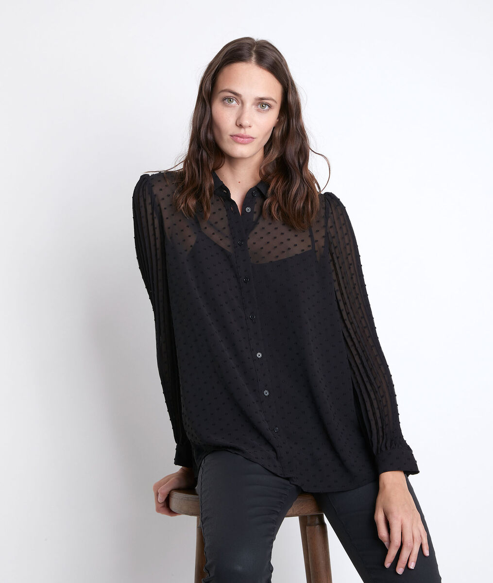 Blouse plissée à plumetis Jany | 1-2-3 Blouse plissée à plumetis Jany PhotoZ | 1-2-3