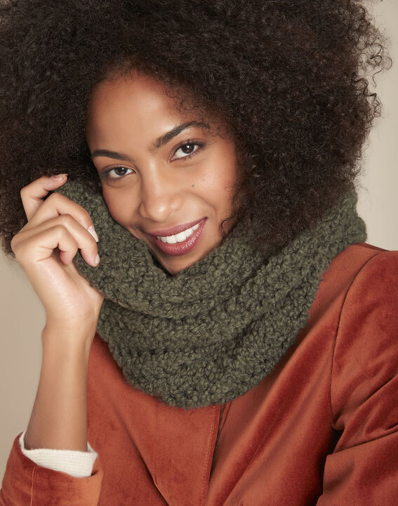 Snood kaki en laine mélangée Ginger | 1-2-3 Snood kaki en laine mélangée Ginger PhotoZ | 1-2-3