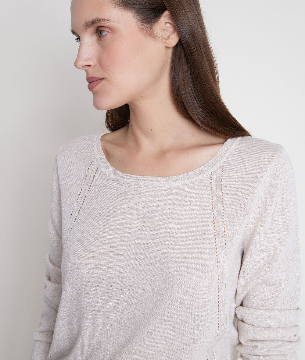 Pull en maille fine crème tommy creme.