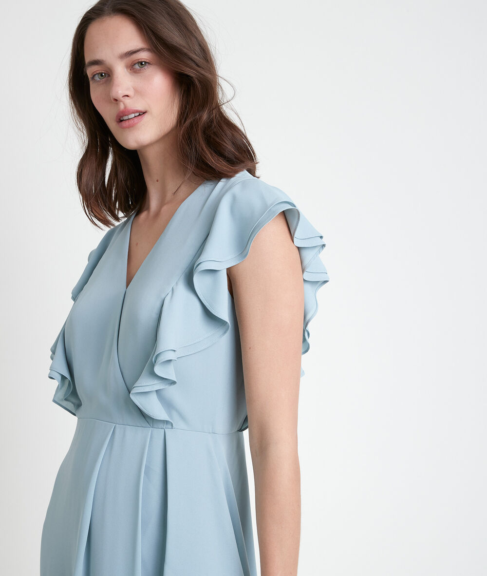 Robe à volants céladon melanie celadon.