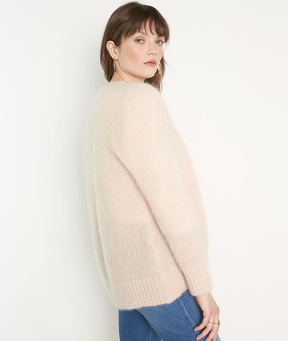 Gilet en mohair mélangé poudre rozelle poudre.
