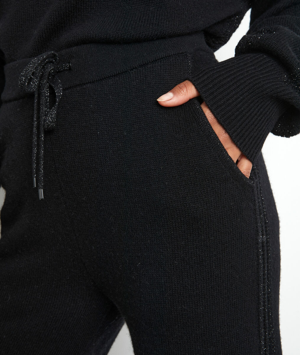 Pantalon en maille noir Tosca | 1-2-3 Pantalon en maille noir Tosca PhotoZ | 1-2-3