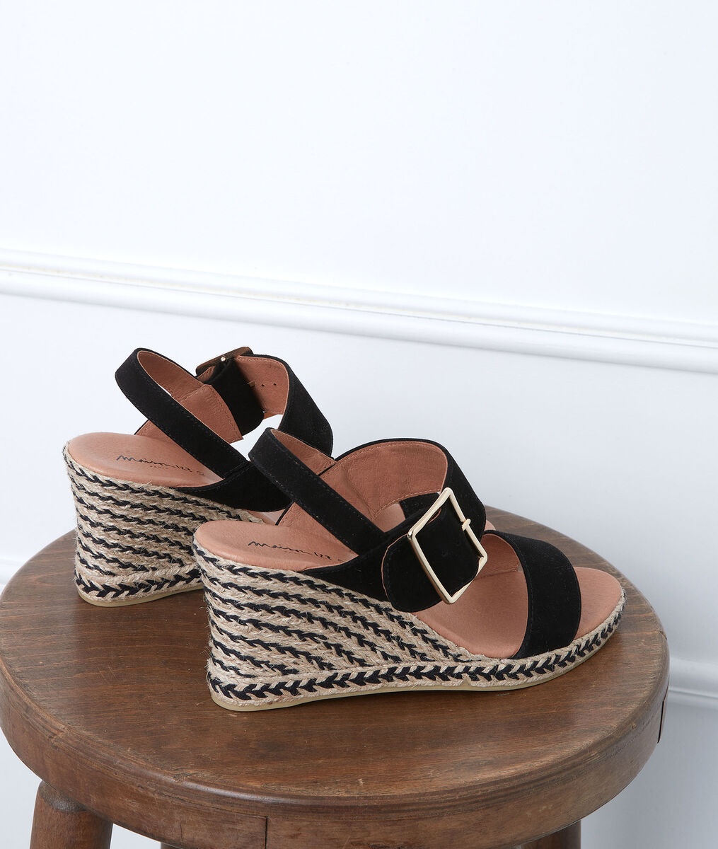Espadrilles noires en cuir Gypsy | 1-2-3 Espadrilles noires en cuir Gypsy PhotoZ | 1-2-3