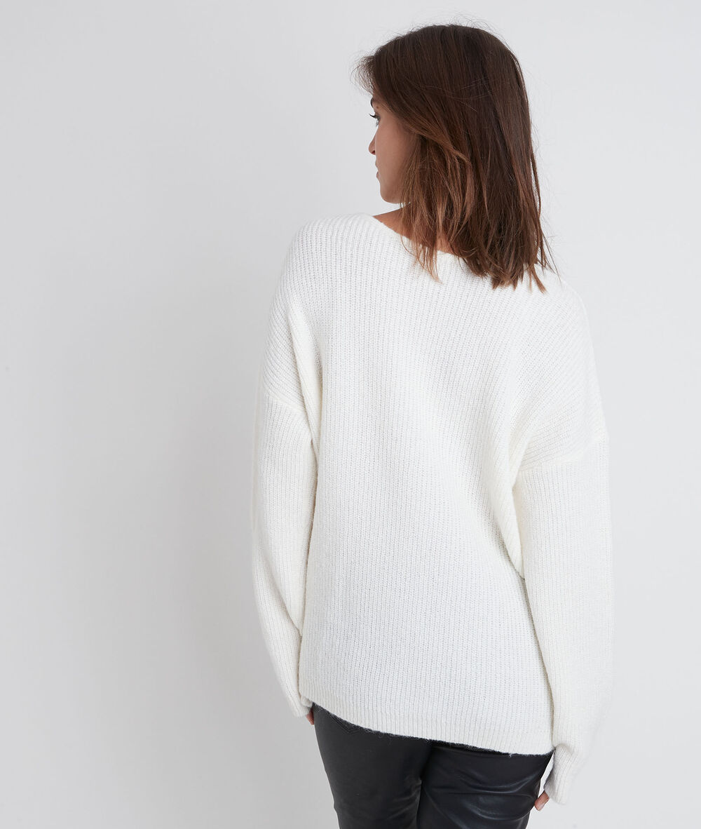 Pull en alpaga mélangé écru rebelle ecru.