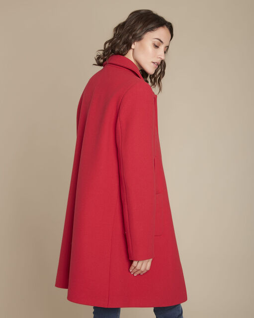 Manteau rouge en laine terry grenade.