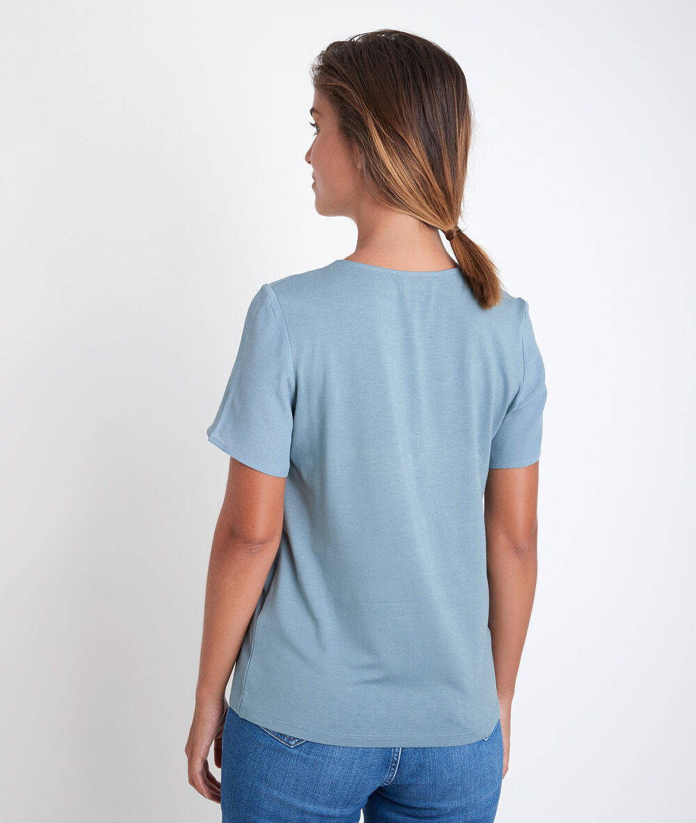 Top bimatière bleu divine bis ardoise.