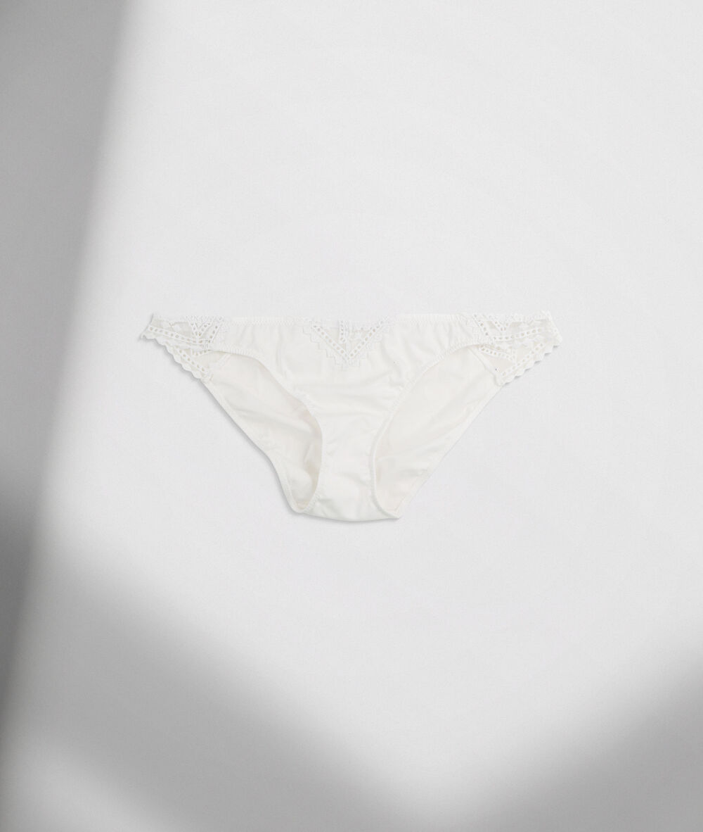 Culotte en broderie de coton française blanche lisa blanc.