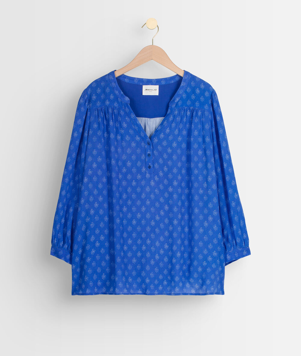 Blouse fluide imprimée myosotis adelia myosotis.