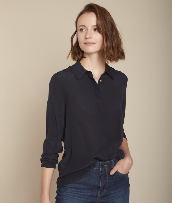 Chemise marine en soie Maelle | 1-2-3 Chemise marine en soie Maelle PhotoZ | 1-2-3