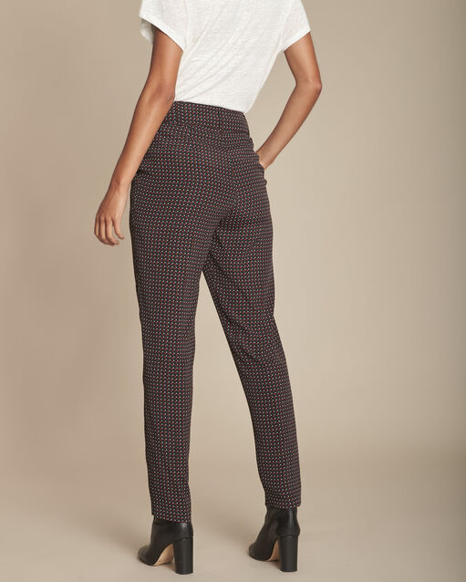 Pantalon noir droit cigarette imprimé erende noir.