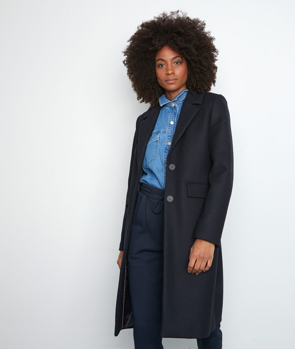 Manteau droit bleu marine Loulou | 1-2-3 Manteau droit bleu marine Loulou PhotoZ | 1-2-3