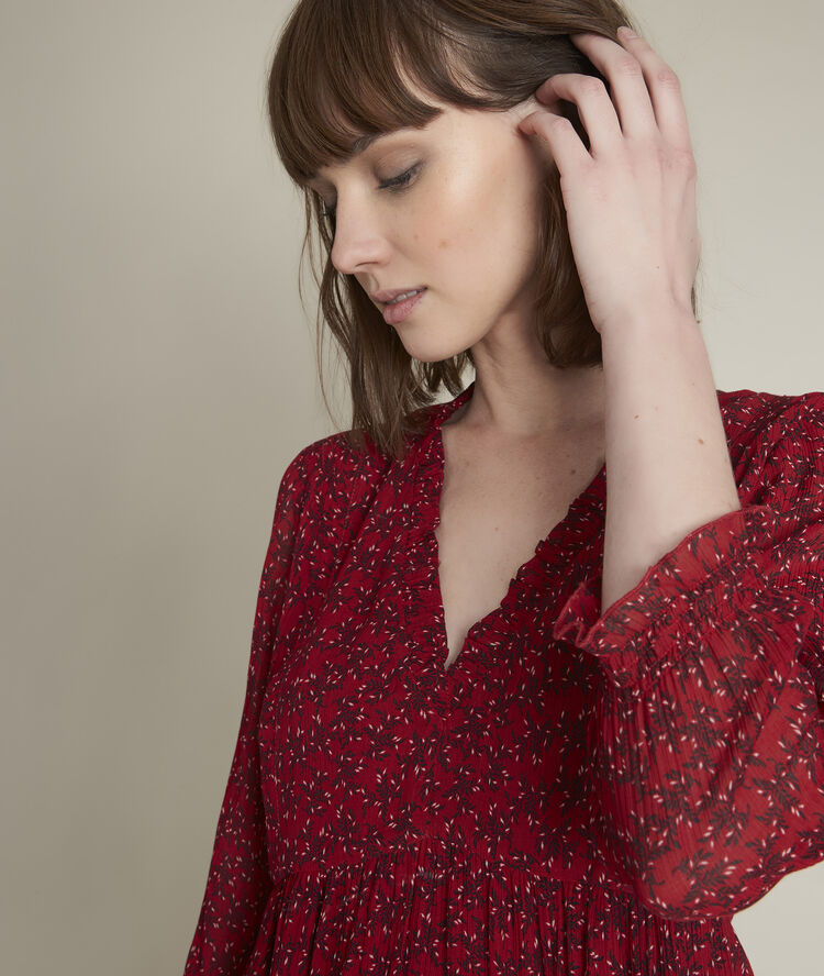 Robe imprimée colombe fuchsia clair.