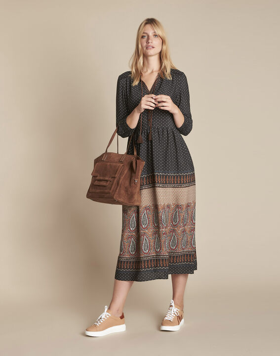 Robe longue imprimé cachemire Illiade | 1-2-3 Robe longue imprimé cachemire Illiade PhotoZ | 1-2-3