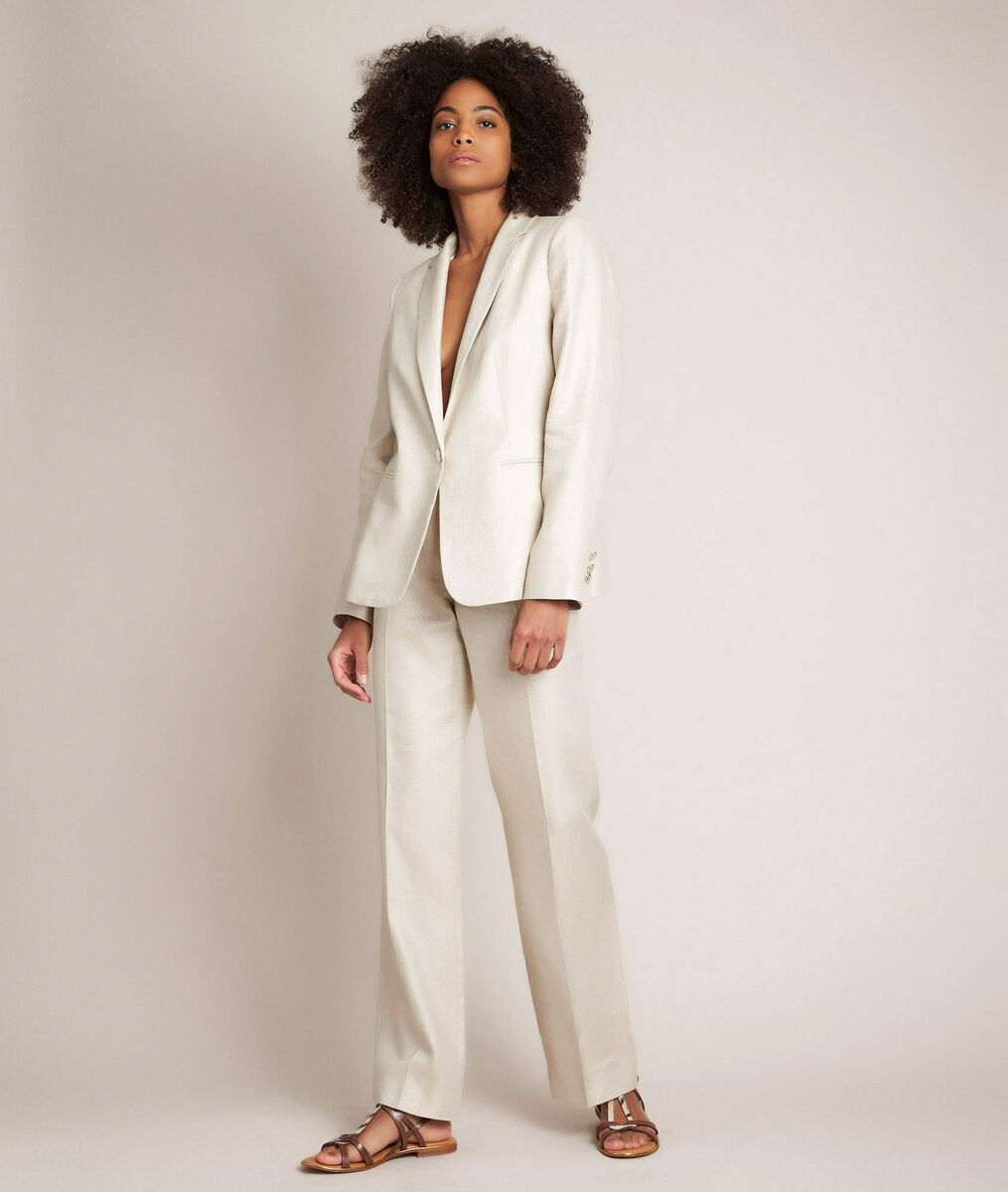 Pantalon en lin brillant Iana | 1-2-3 Pantalon en lin brillant Iana PhotoZ | 1-2-3