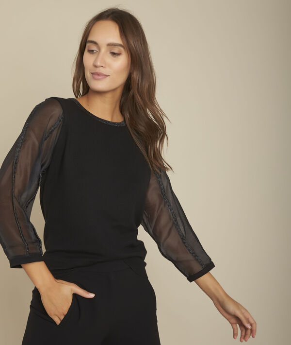 Pull bimatière en lurex Facette | 1-2-3 Pull bimatière en lurex Facette PhotoZ | 1-2-3