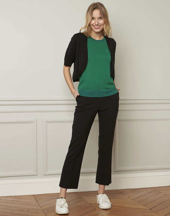 Pull vert fin manches courtes Begonia | 1-2-3 Pull vert fin manches courtes Begonia PhotoZ | 1-2-3