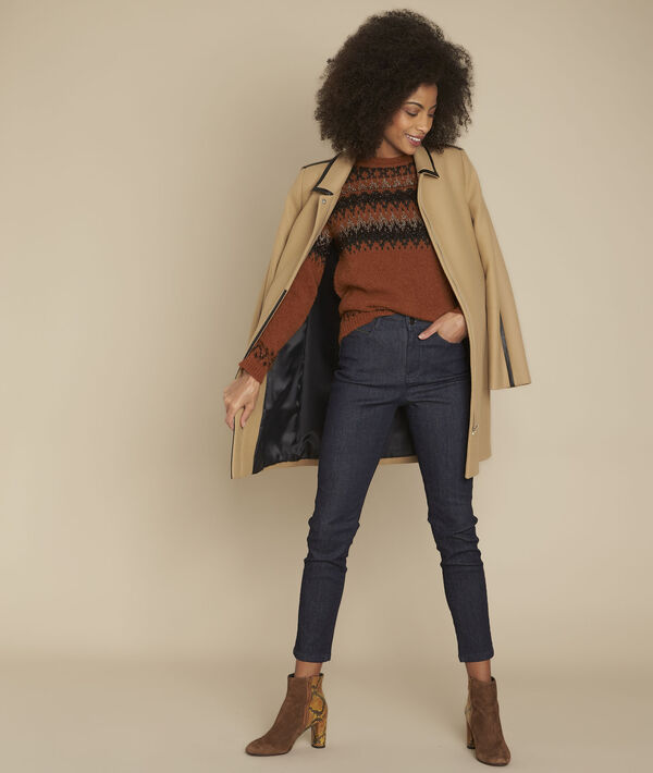 Pull acajou jacquard fantaisie Fera | 1-2-3 Pull acajou jacquard fantaisie Fera PhotoZ | 1-2-3