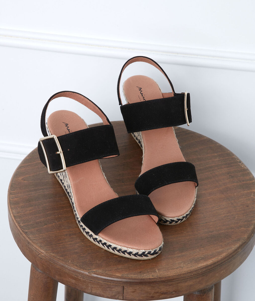 Espadrilles noires en cuir Gypsy | 1-2-3 Espadrilles noires en cuir Gypsy PhotoZ | 1-2-3